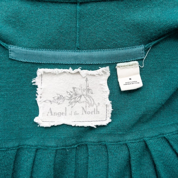 Anthropologie Angel of the North Cashmere Cotton Pleated Cardigan Size Medium - Picture 6 of 15